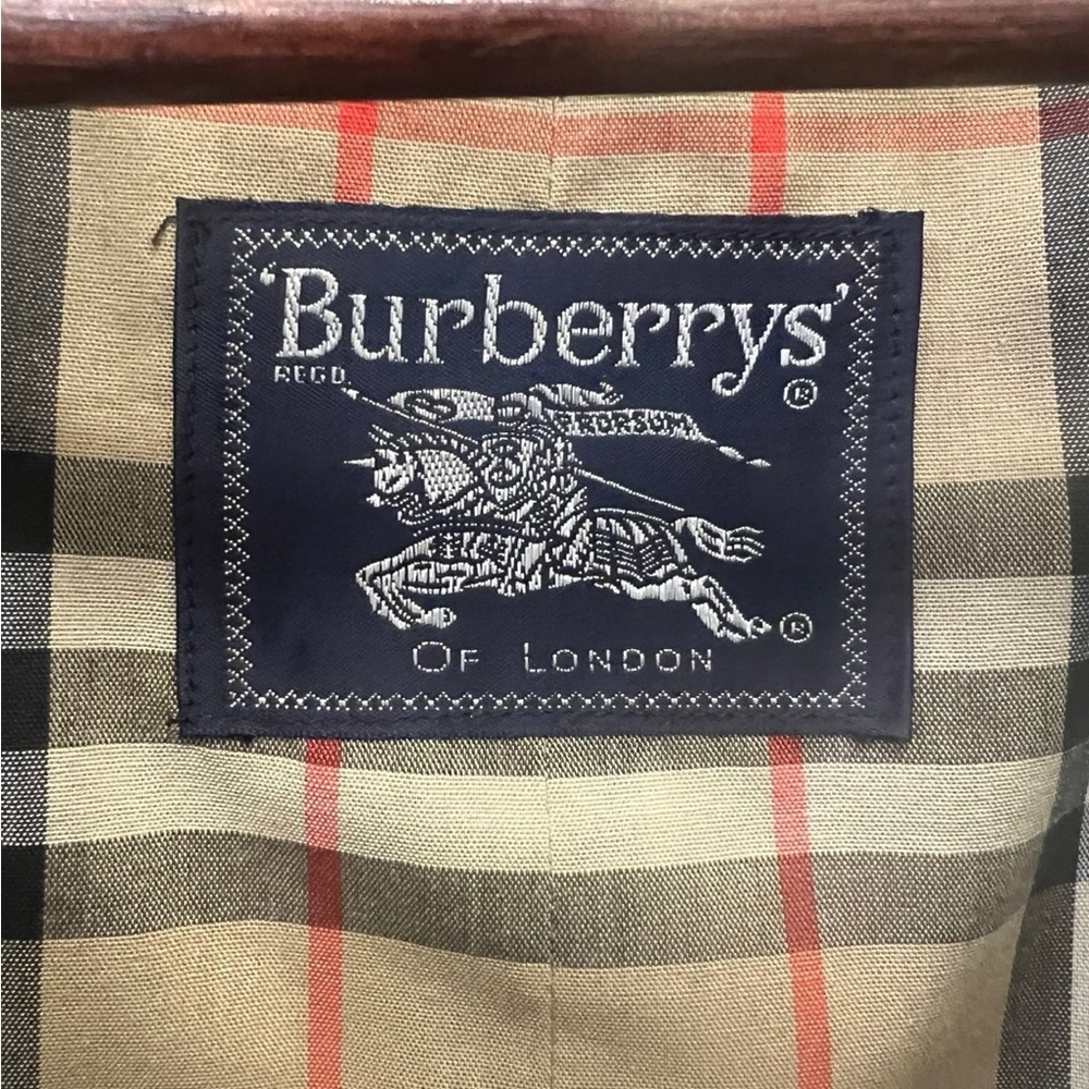 Burberry Tan and Red Trench Coat Iconic Style